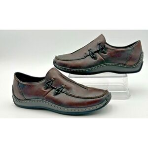 Rieker Shoes Antistress Celia Brown Leather Comfort Flats Women Size 6 US 36 EU